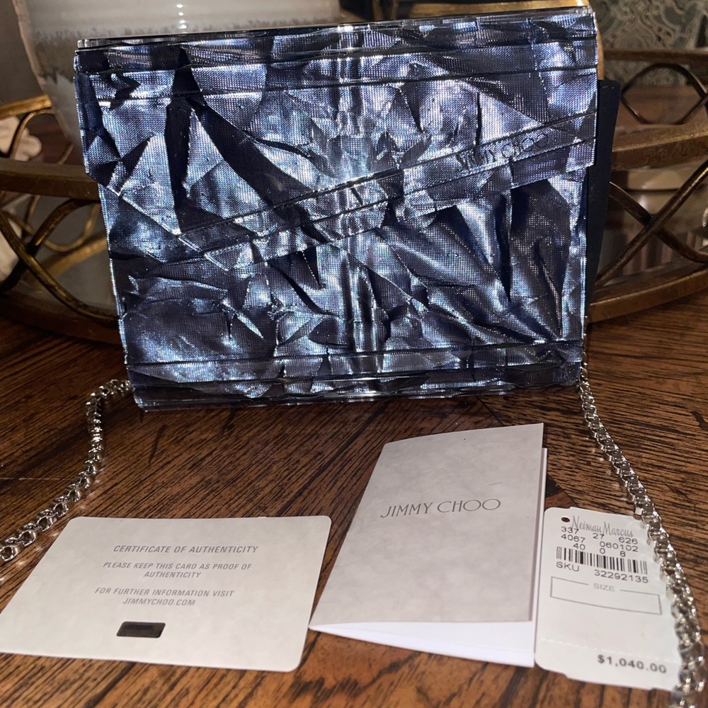 Blue asymmetrical Jimmy Choo Candy acrylic crossbody